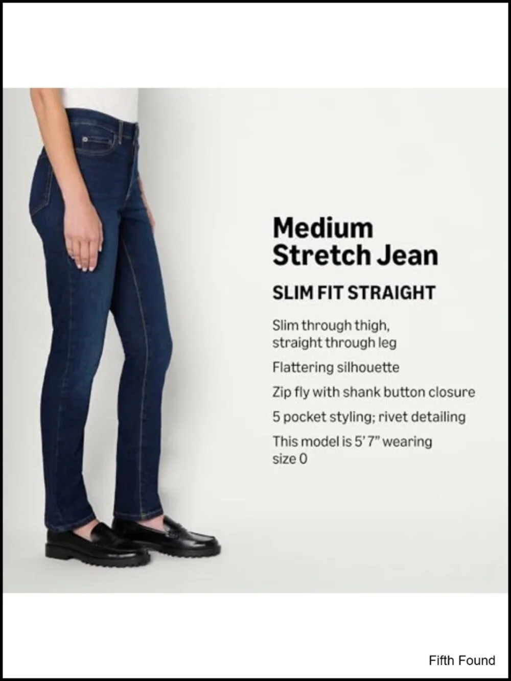 Women's Medium Stretch Slim-Fit Mid-Rise Straight Leg Jeans